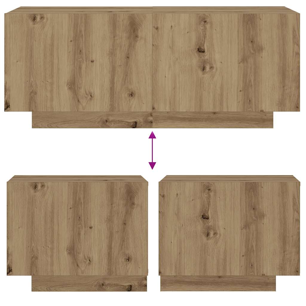 Sängbord ek 100x35x40 cm konstruerat trä