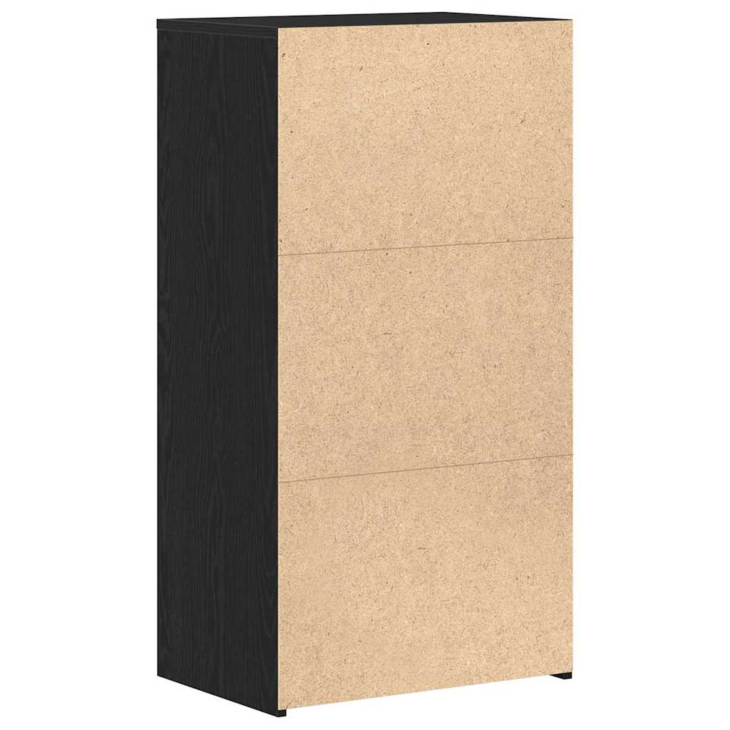 Byrå Svart Ek 6 lådor 50x34x96 cm