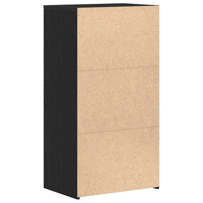 Byrå Svart Ek 6 lådor 50x34x96 cm