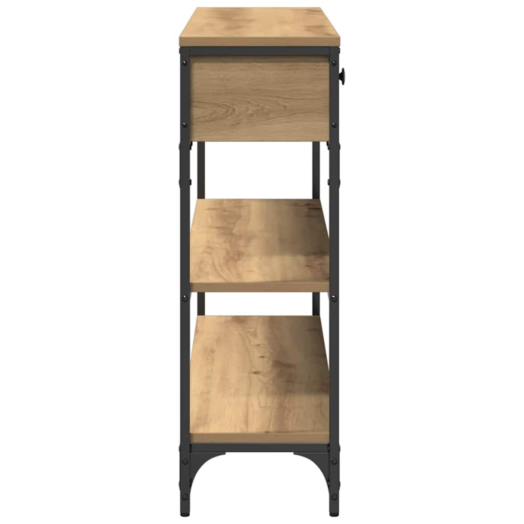 Avlastningsbord Konsollbord Artisan Ek med låda med hylla 100 x 25 x 75 cm