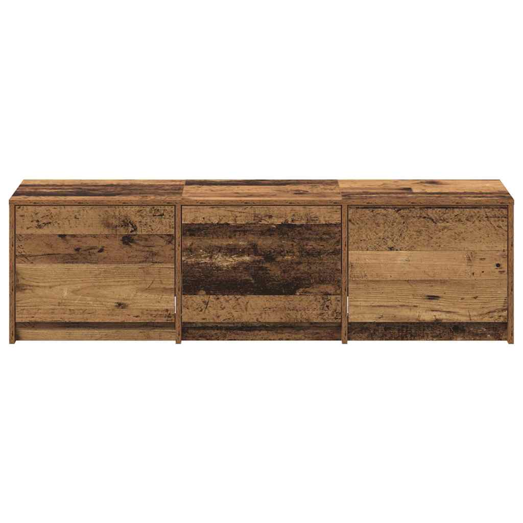 TV-Möbel Åldrat Trä TV-Bänk med låda 140 x 34 x 40 cm