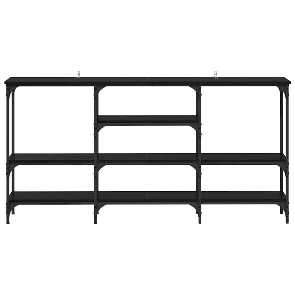 Avlastningsbord Konsollbord Svart Ek med hylla 160 x 29 x 80 cm