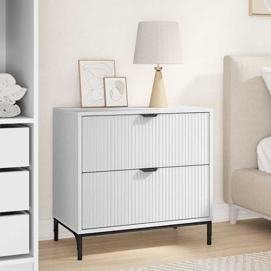 Sängbord Nattduksbord Vit med låda 63.5 x 36 x 61 cm