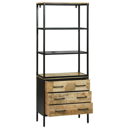 Skåp Trä 70x35x180 cm massivt mangoträ