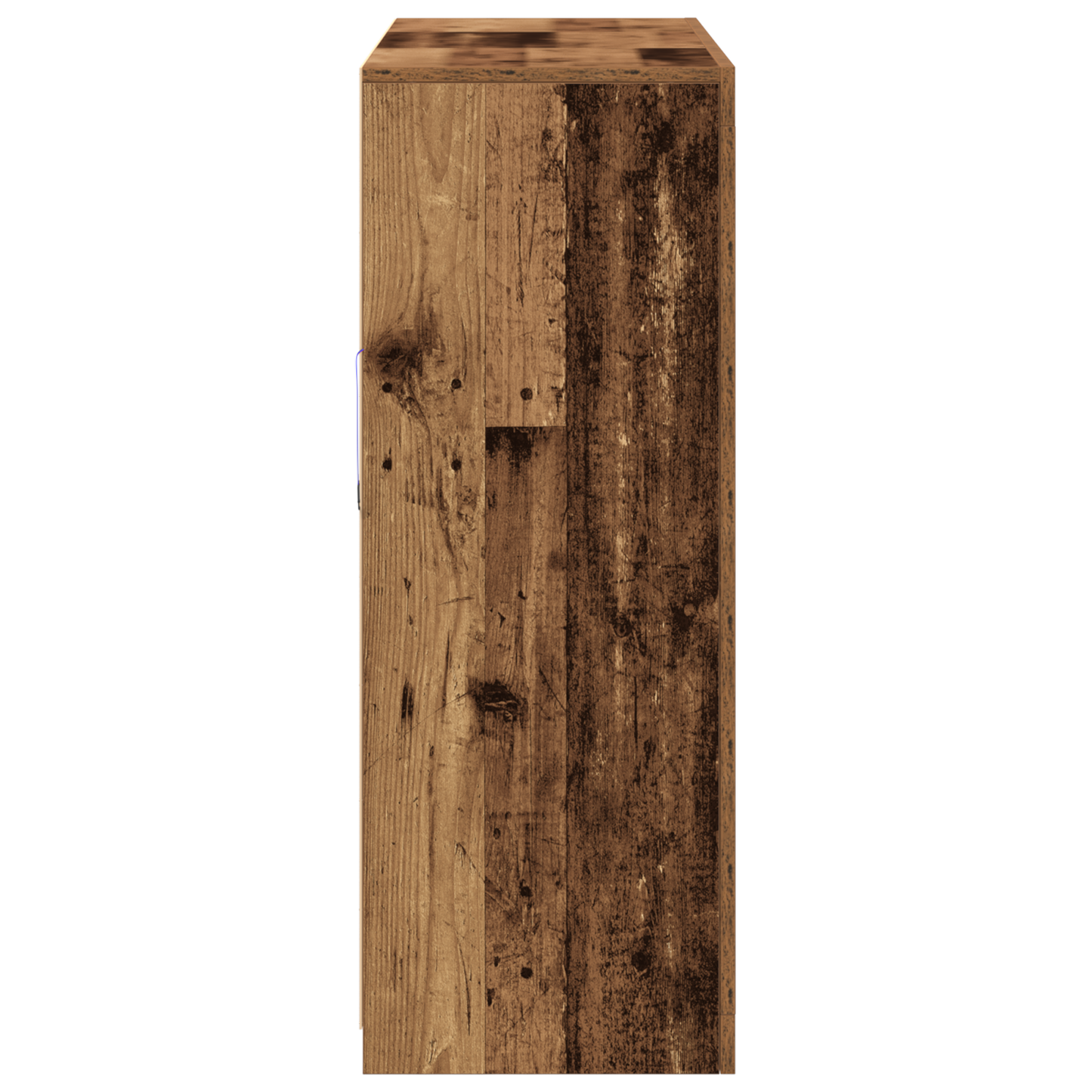 Skänk Åldrat Trä LED-lampor 123x37x100 cm