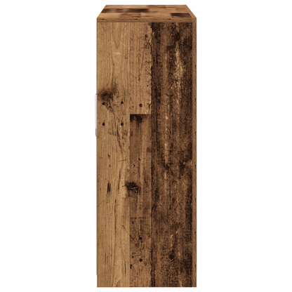 Skänk Åldrat Trä LED-lampor 123x37x100 cm