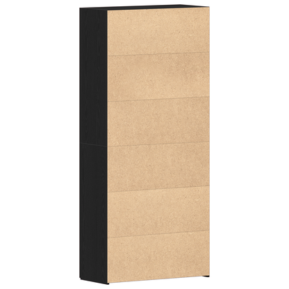 Skoställ Svart Ek Skoskåplaminat 80x35,5x180 cm