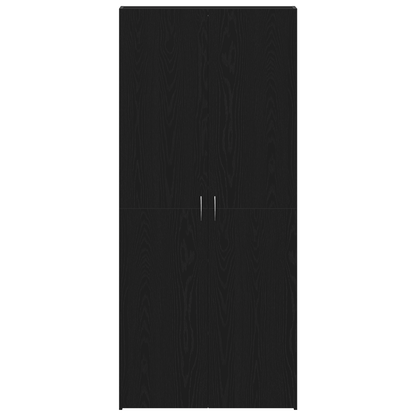 Skoställ Svart Ek Skoskåplaminat 80x35,5x180 cm