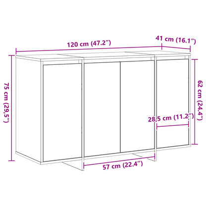Skänk Vit 20 x 41 x 75 cm
