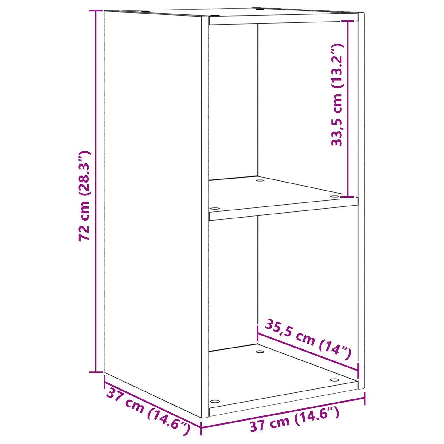 TV-Möbel Åldrat Trä TV-Bänkset 37 x 37 x 107 cm