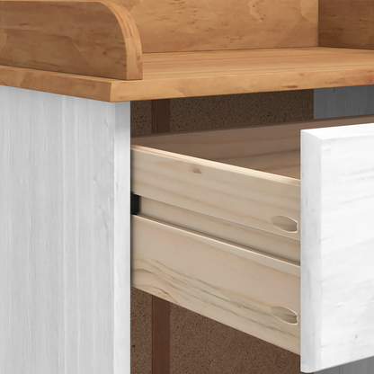 Vinställ "ASKIM" med 12 Flaskhållare Vit Massivt Trä Tall