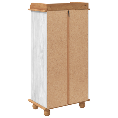 Vinställ "ASKIM" med 12 Flaskhållare Vit Massivt Trä Tall